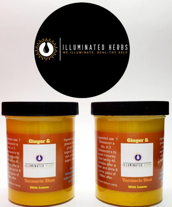 (2) Organic Ginger, Turmeric, & Lemon Shot (Sale)
